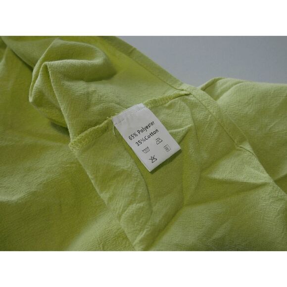 Green Floral Embroidered Ruffle Crewneck Top M#1994-B5 - Picture 7 of 9